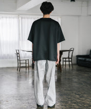 接触冷感 オーバーサイズサイドスリットダンボール半袖クルーネックTシャツ