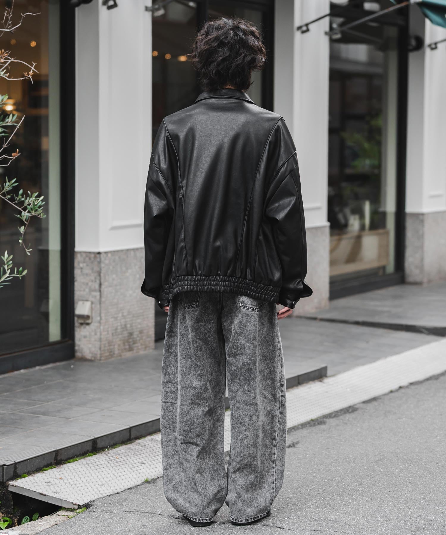 ヴィンテージライク ルーズシルエットバギーカーブデニムパンツ 15377