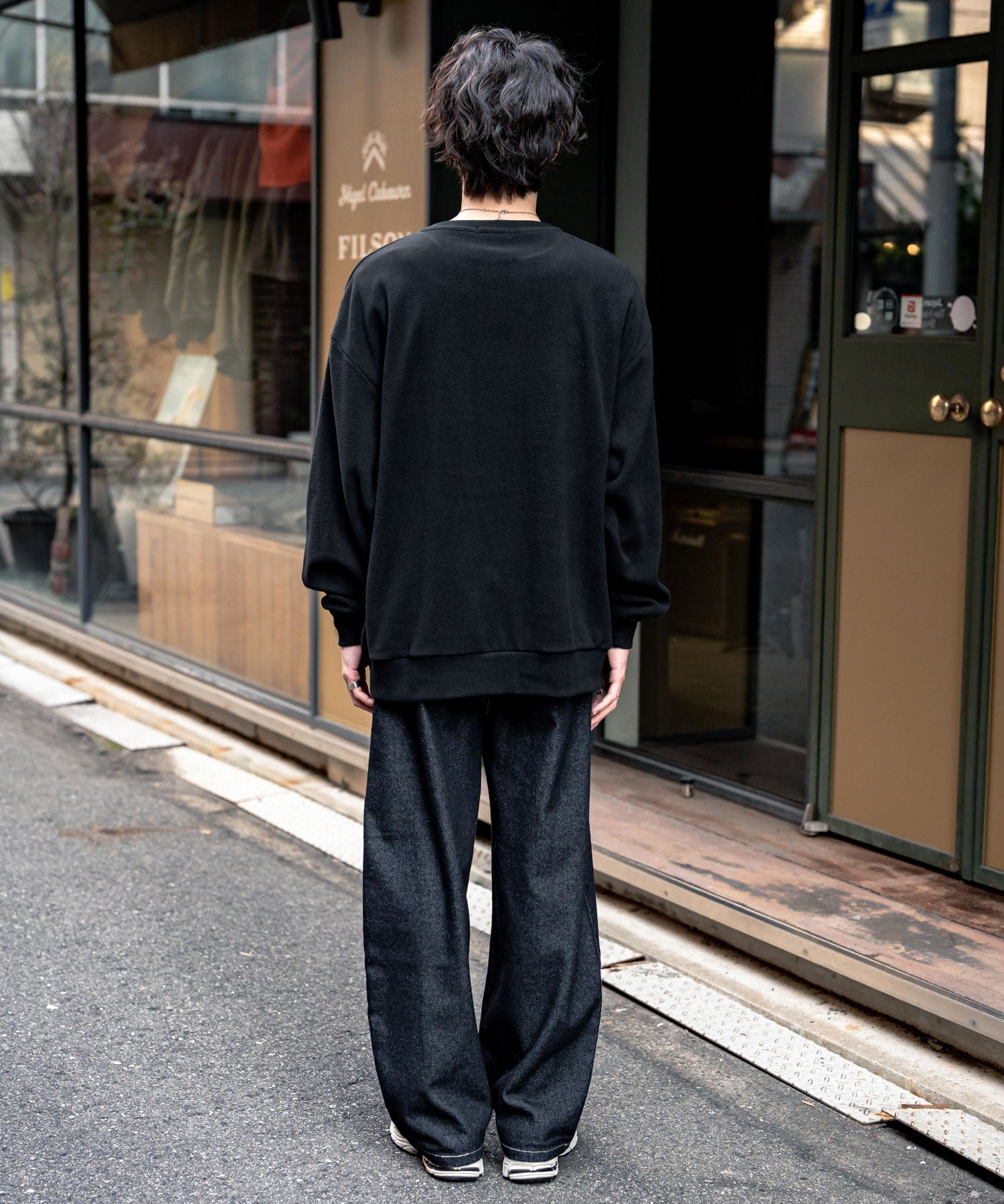 KANGOL 別注コラボ オーバーサイズロゴ刺繍裏起毛マイクロフリースプルオーバートレーナー 14626