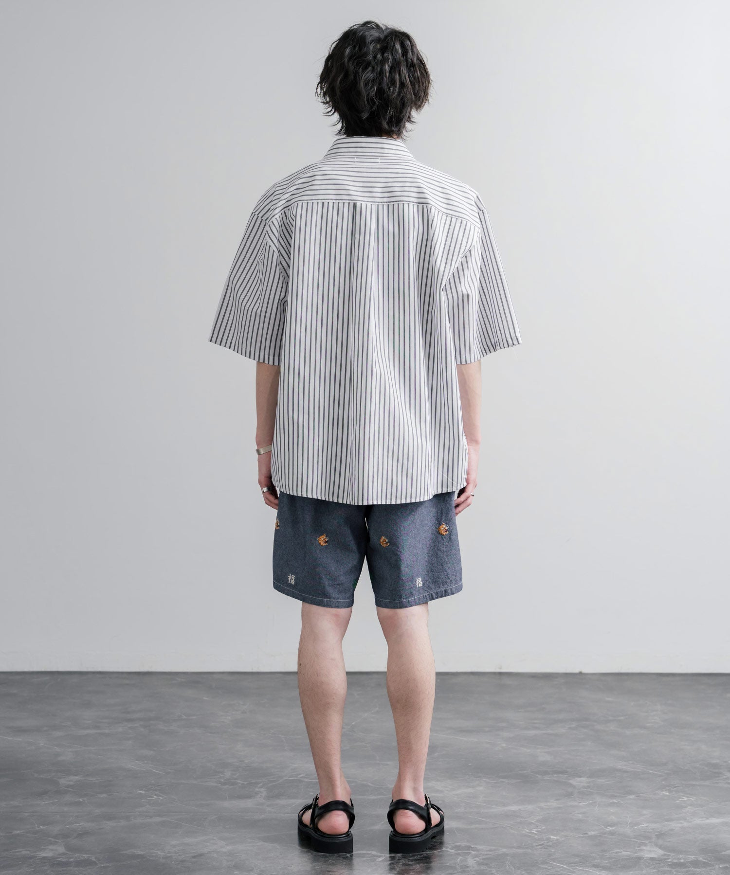HOUSTON CHAMBRAY ALLOVER EMB EASY SHORTS シャンブレー総柄刺繍イージーショートパンツ 16180
