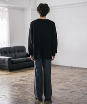 オーバーサイズウール混ミックス糸プルオーバーニットセーター 14548