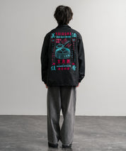 YOIDORE 酔いどれ × 京鼎樓 ジンディンロウ コラボ オーバーサイズ小籠包と酒刺繍コーチジャケット 14889