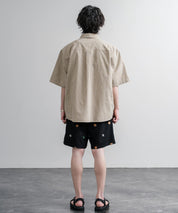 HOUSTON TWILL ALLOVER EMB EASY SHORTS コットンツイル総柄刺繍イージーワイドショートパンツ 16179