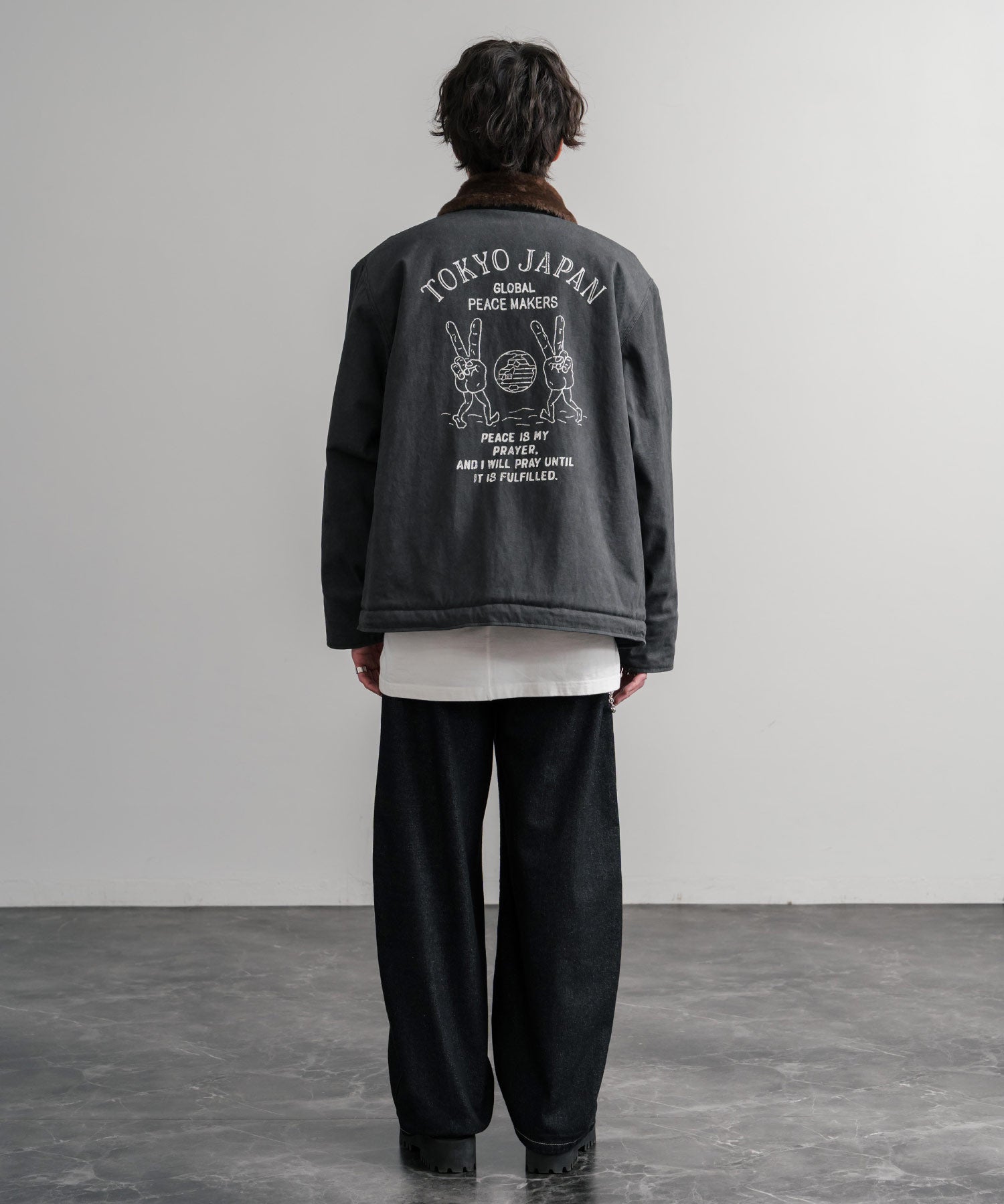 KRIFF MAYER クリフメイヤー バックグラフィックプリント裏ボアデッキジャケット 2525109 14969