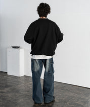 オーバーサイズ 裏毛ヘンリーネック長袖スウェット 15436 【セットアップ可能】