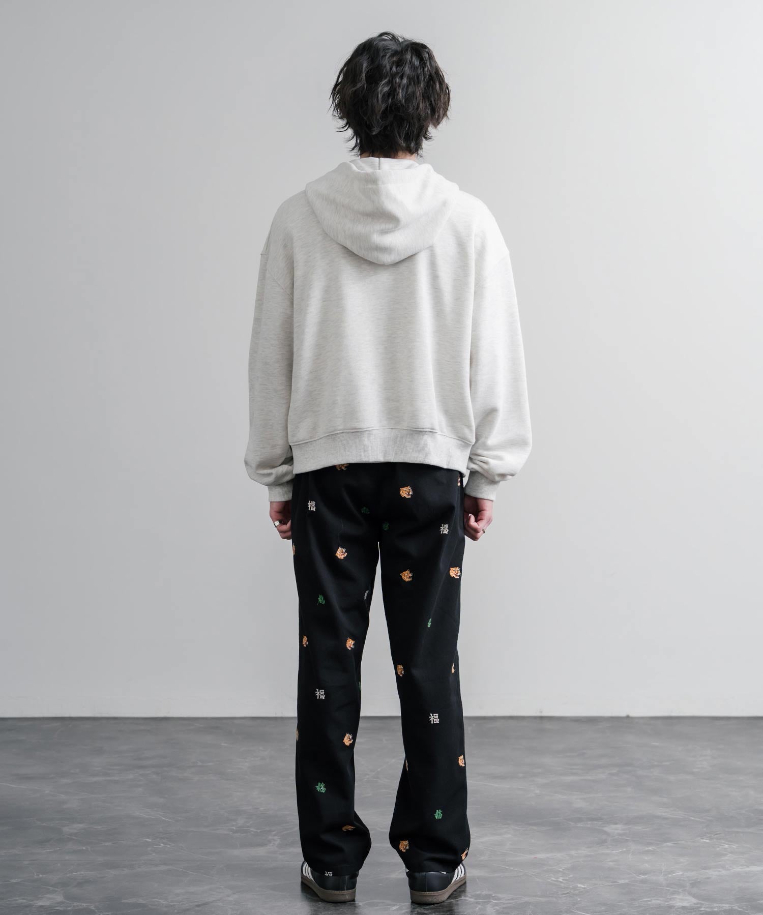 HOUSTON TWILL ALLOVER EMB EASY PANTS コットンツイル総柄刺繍イージーテーパードチノパンツ 16178