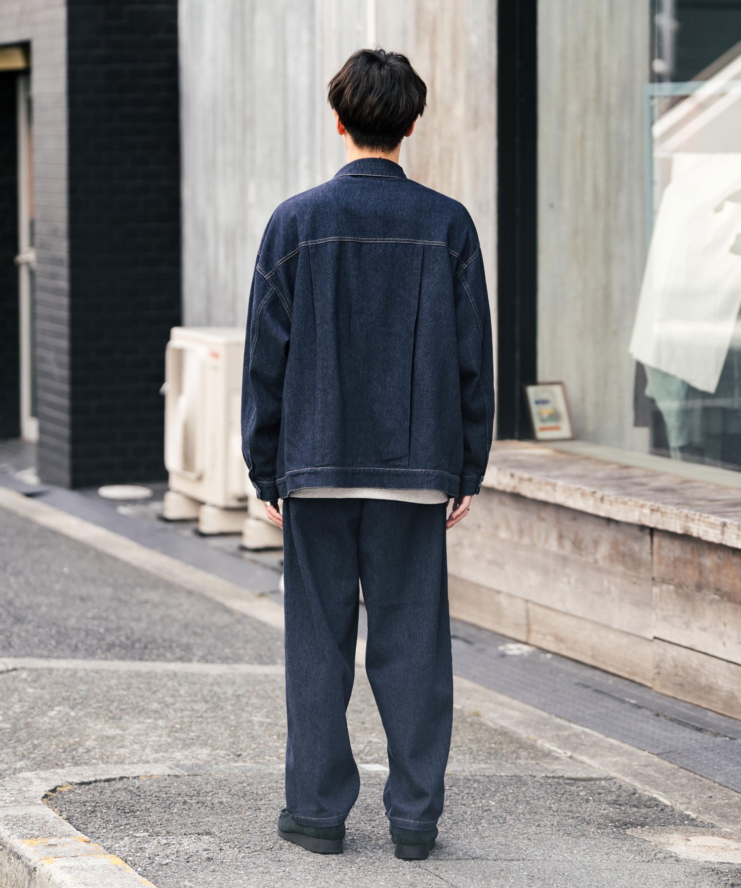 【セットアップ】オーバーサイズデニムジャケット＋ワイドパンツ