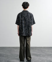 Upscape Audience アップスケープオーディエンス 日本製 国産 オーバーサイズ 丹後ライトアムンゼン 梨地 捺染マシンプリント半袖開襟シャツ AUD6608 14694