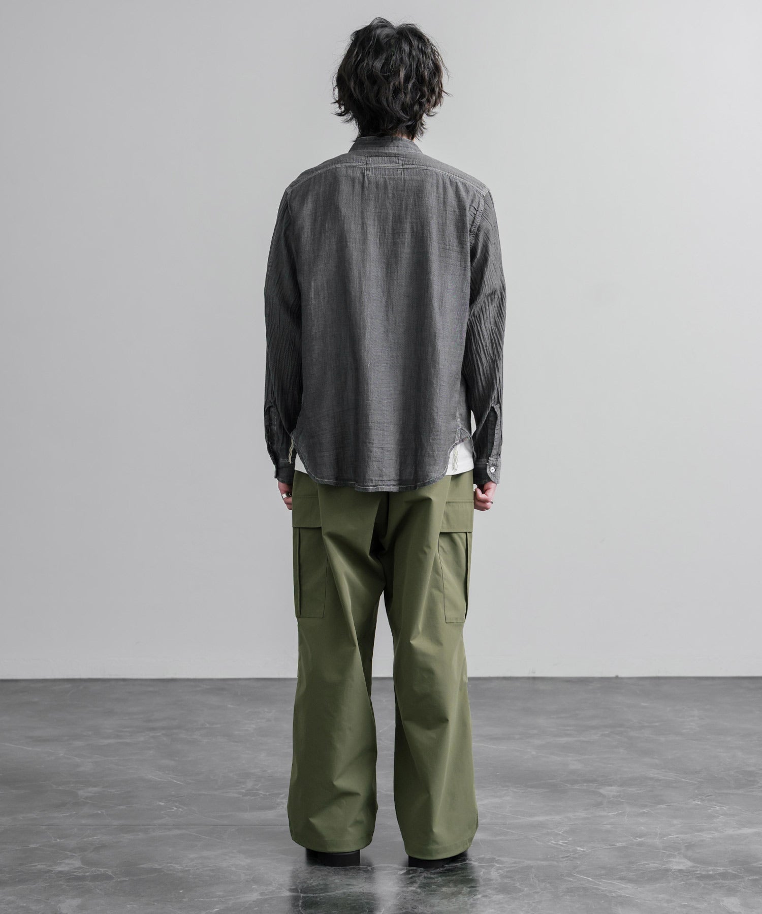 KRIFF MAYER クリフメイヤー オーバーサイズエアーライトデニムバンドカラー長袖シャツ 2555107 16028