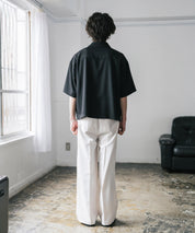 接触冷感 オーバーサイズとろみショート丈半袖シャツ/短丈ハーフスリーブシャツ 15366