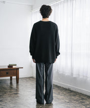 オーバーサイズ配色リブワッフルニットプルオーバーセーター	14546