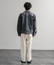 日本未展開モデル WHITE LABEL THE NORTH FACE DENIM TRUCKER JACKET ワンポイントロゴ刺繍ワークデニムジャケット 15653