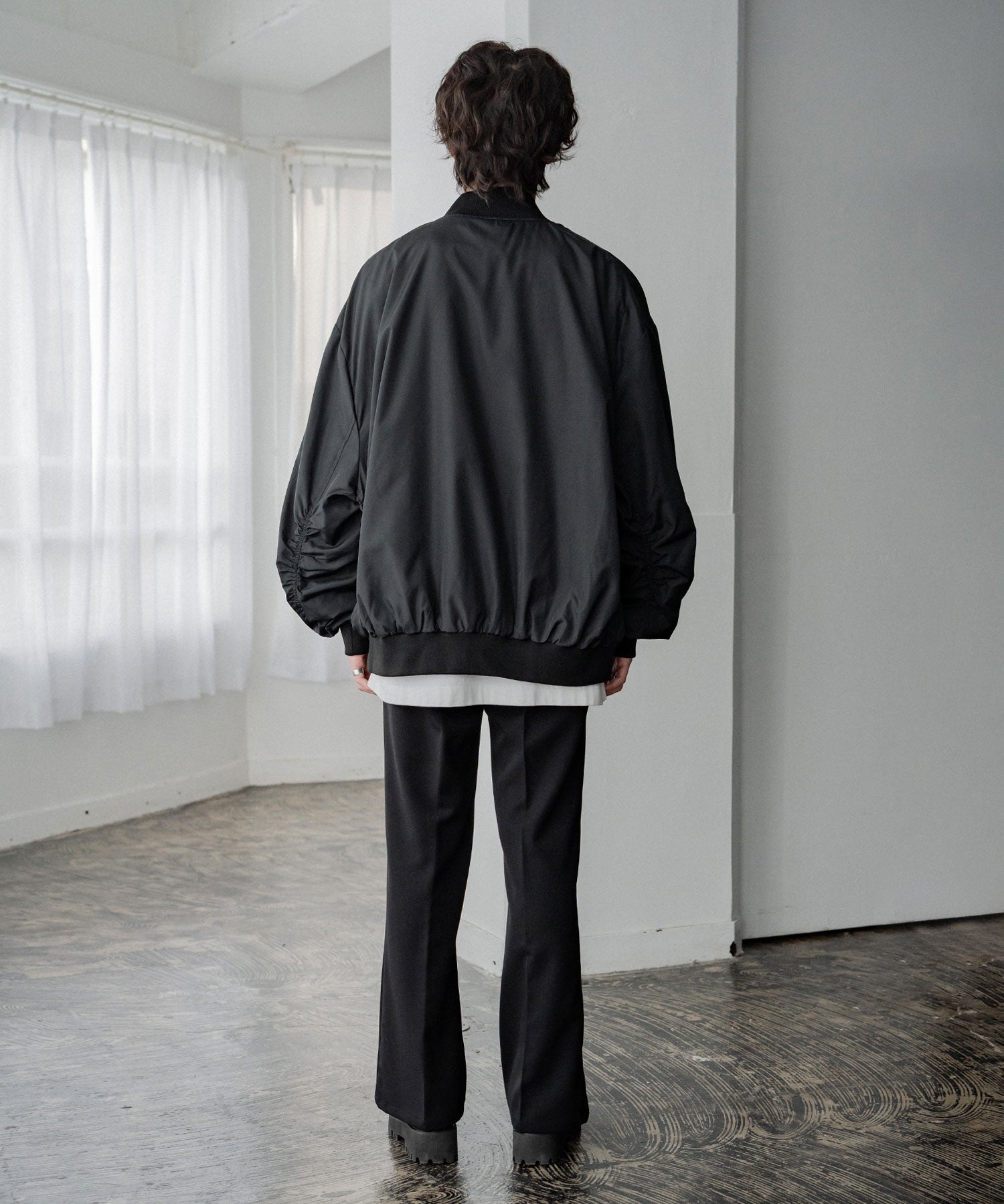 ポリDEWSPO オーバーサイズMA-1フライトジャケット/ミリタリーブルゾン 14533