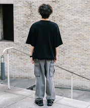 UMBRO アンブロ 別注コラボ オーバーサイズワンポイントロゴ刺繍ワッフルヘンリーネック半袖Tシャツ 15349
