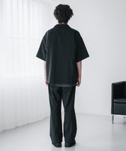 新色追加 セットアップ 接触冷感 多機能素材 リネンライク半袖開襟シャツ＆セミワイドイージーパンツ 15480