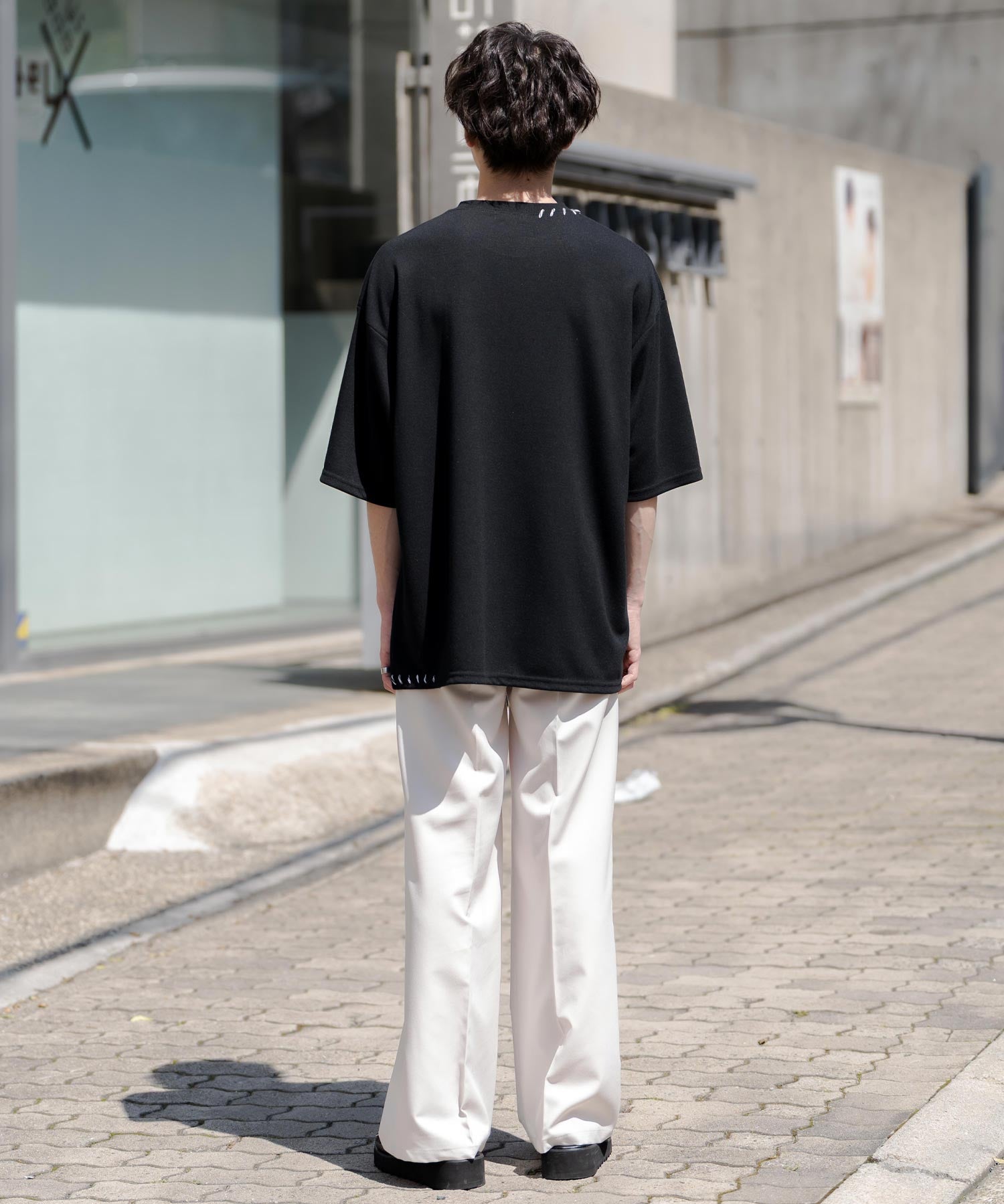 オーバーサイズ ハンドステッチ半袖Tシャツ