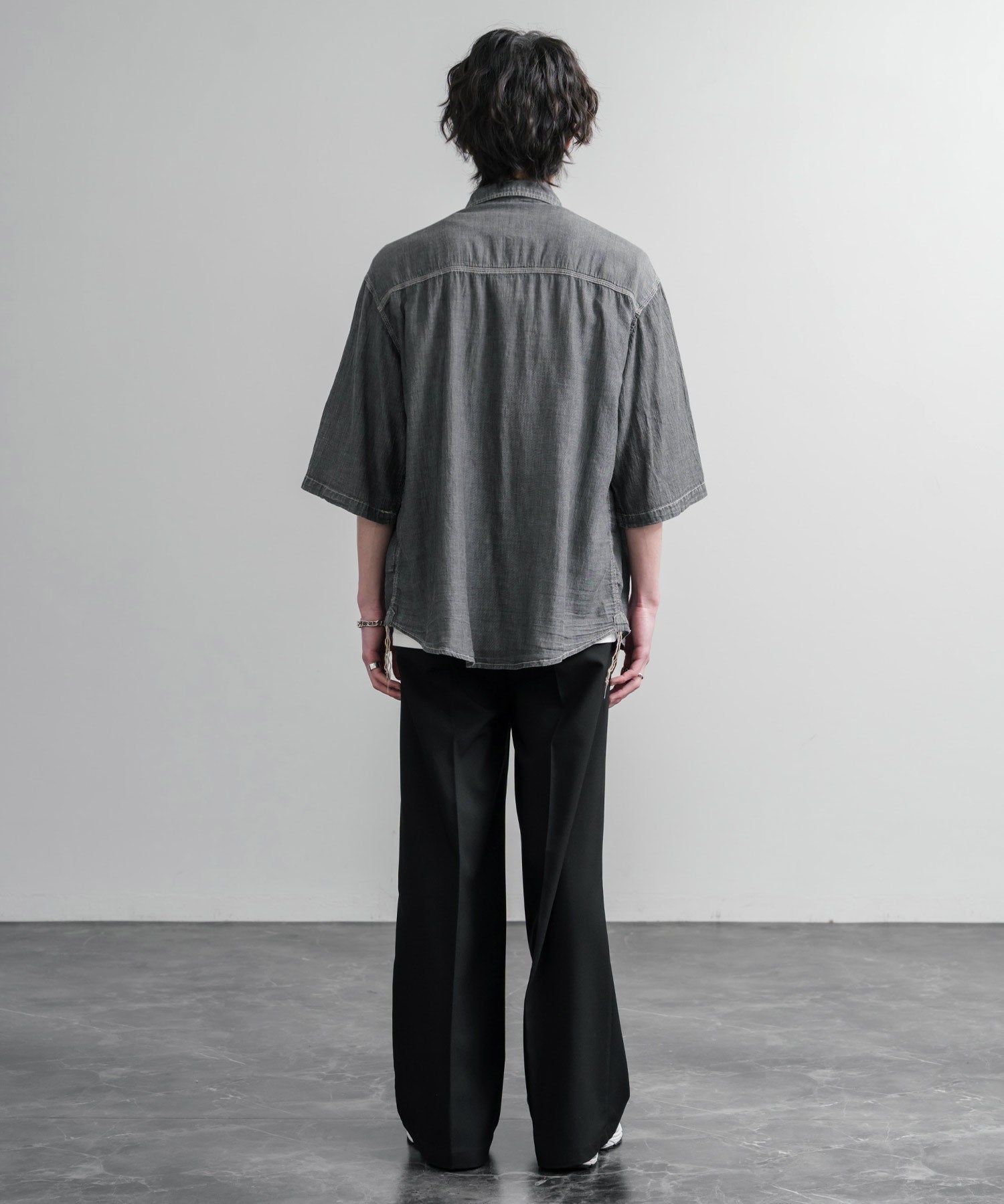 KRIFF MAYER オーバーサイズエアーライト5分袖デニムワークシャツ 2545103 15907