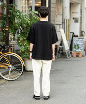KANGOL 別注コラボ ワンポイントロゴ刺繍半袖クルーネックTシャツ 無地/リンガーネック