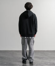 オーバーサイズ裏起毛フルジップ綿タッチパーカー 14987