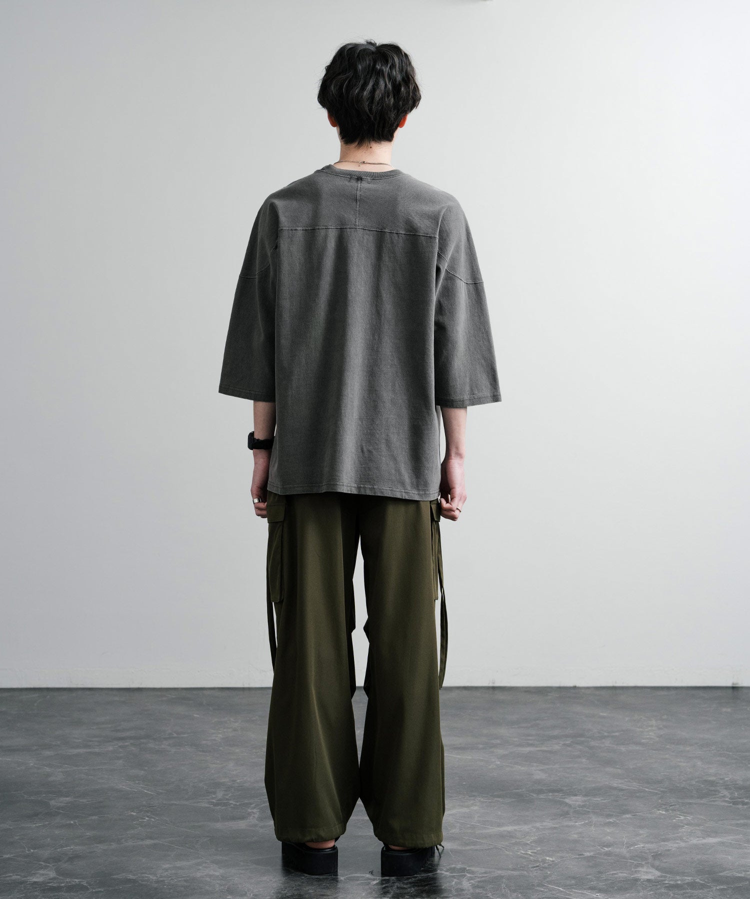 KRIFF MAYER クリフメイヤー オーバーサイズ ヘビーオンス天竺 ピグメント加工 フットボール七分袖Tシャツ 2435808