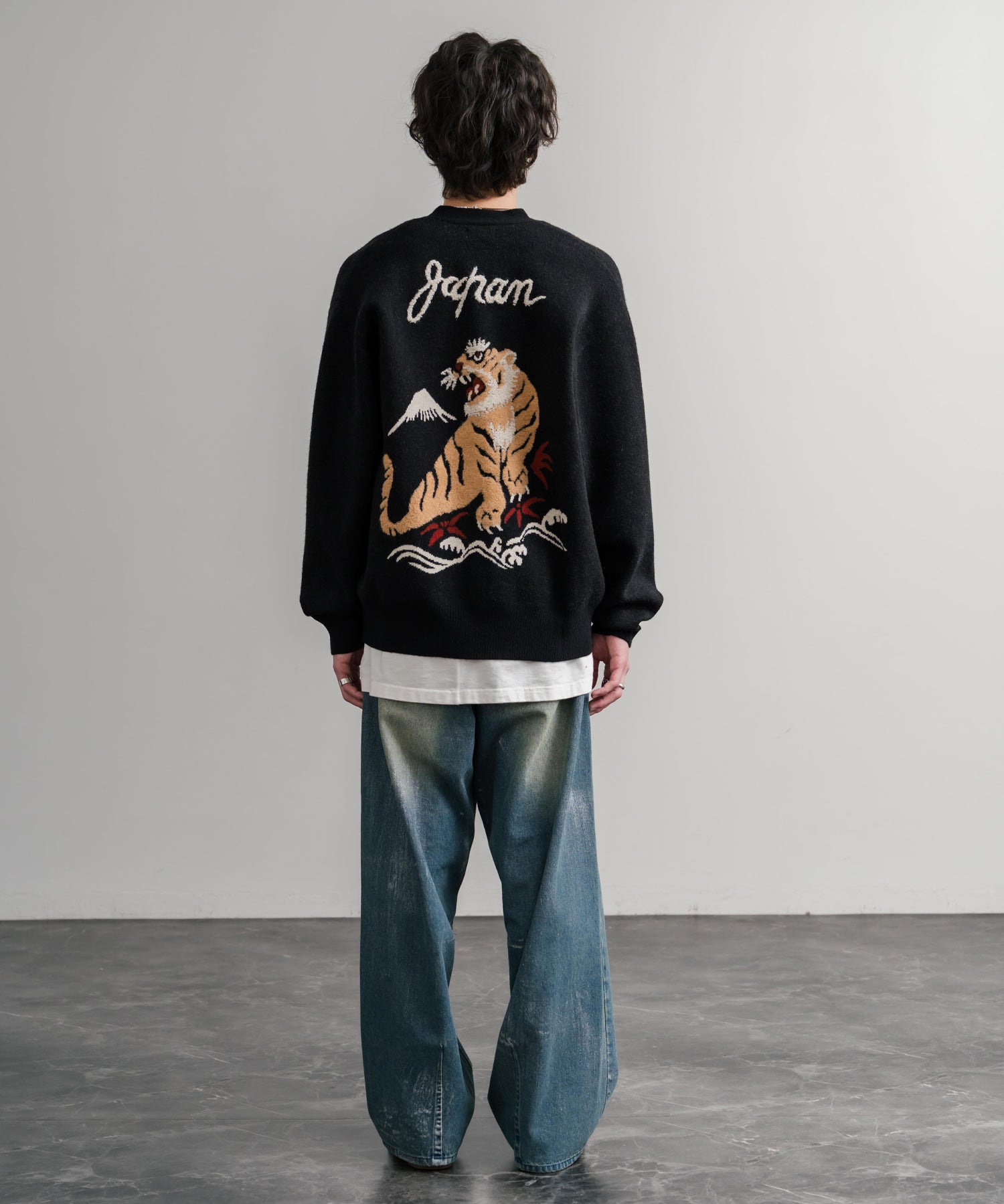 KRIFF MAYER クリフメイヤー もちのび虎刺繍Vネックニットカーディガン 2523100 14964