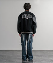 日本未展開モデル WHITE LABEL THE NORTH FACE VARSITY HEAT JACKET オーバーサイズフェイクレザー切替スタジャン/ブルゾン 15555