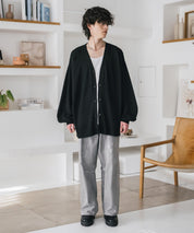 新色追加 接触冷感 UVカット 無地/アーガイル柄/チェック柄 オーバーサイズハイゲージVネックサマーニット長袖カーディガン 15471