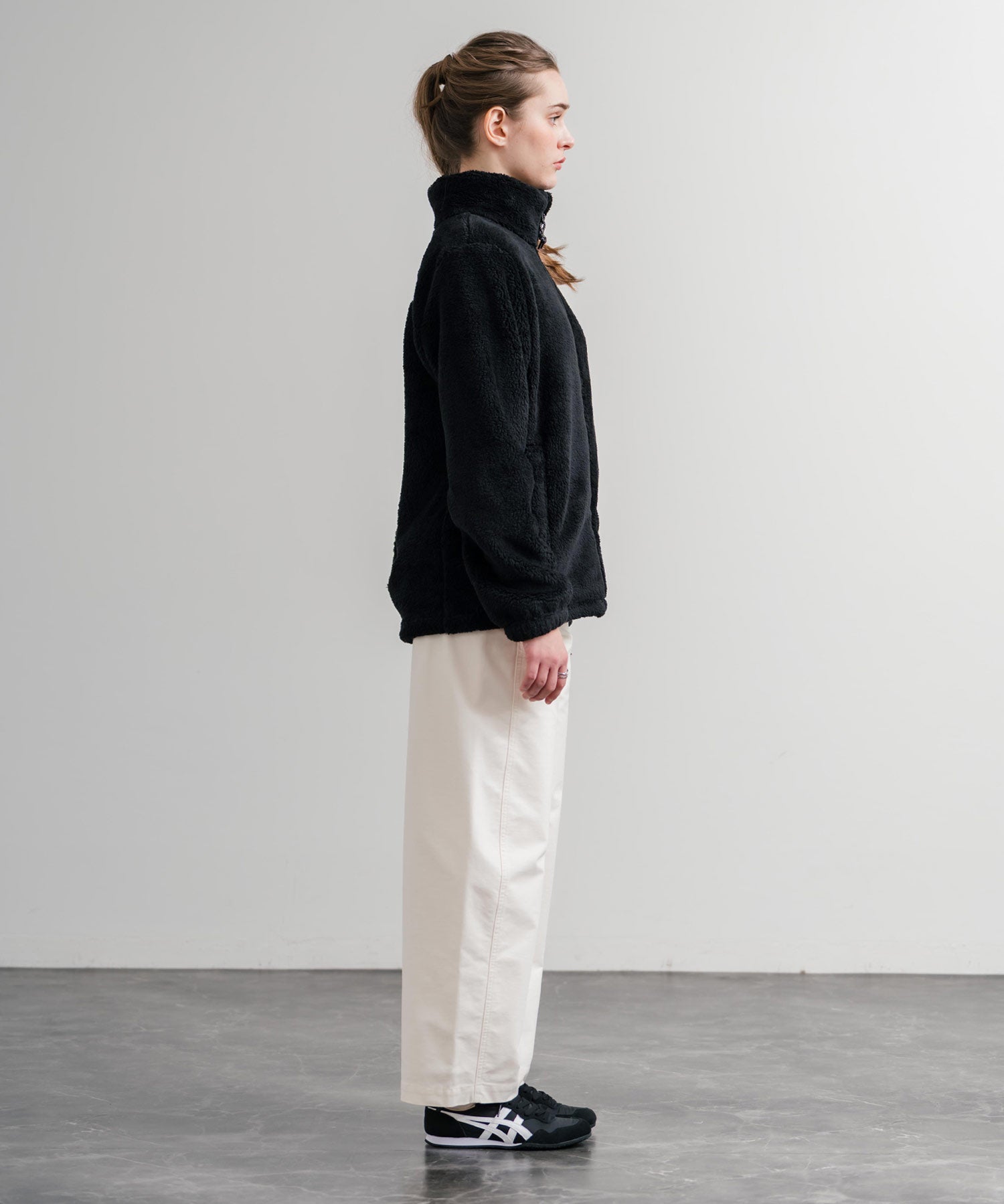 日本未展開モデル THE NORTH FACE ザ・ノースフェイス WHITE LABEL ホワイトレーベル COMFY ALPHA FLEECE ZIP UP ワンポイントロゴ刺繍ボアジャケット 15367