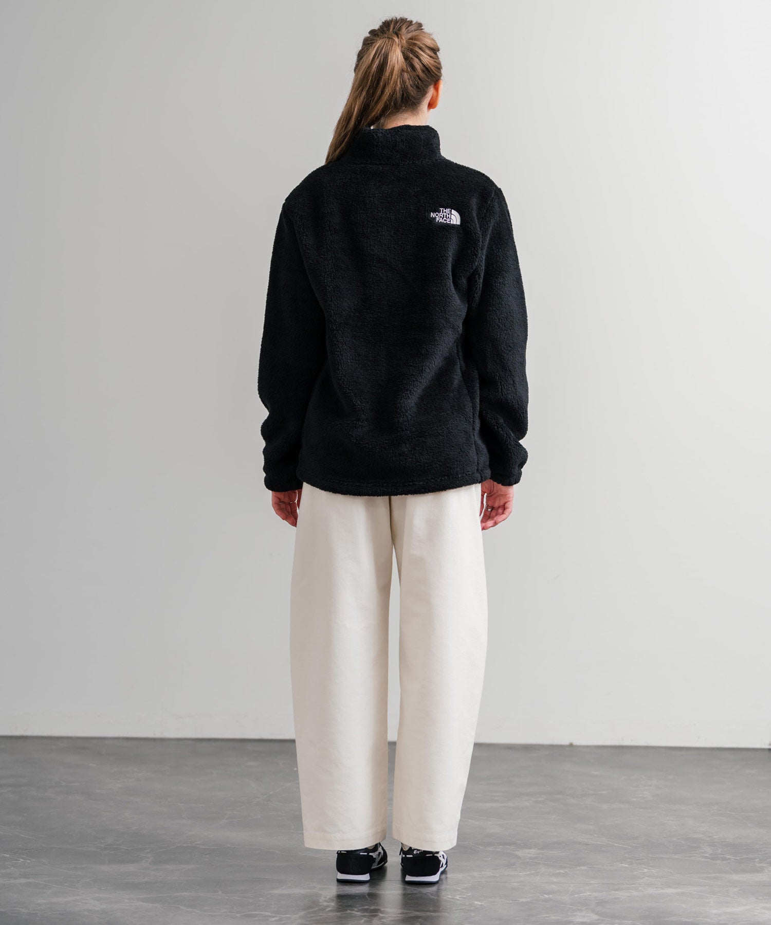 日本未展開モデル THE NORTH FACE ザ・ノースフェイス WHITE LABEL ホワイトレーベル COMFY ALPHA FLEECE ZIP UP ワンポイントロゴ刺繍ボアジャケット 15367