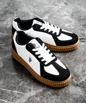 新色追加 U.S. POLO ASSN. ユーエスポロアッスン 厚底ボリュームソールコンビネーションレースアップスニーカー 14137