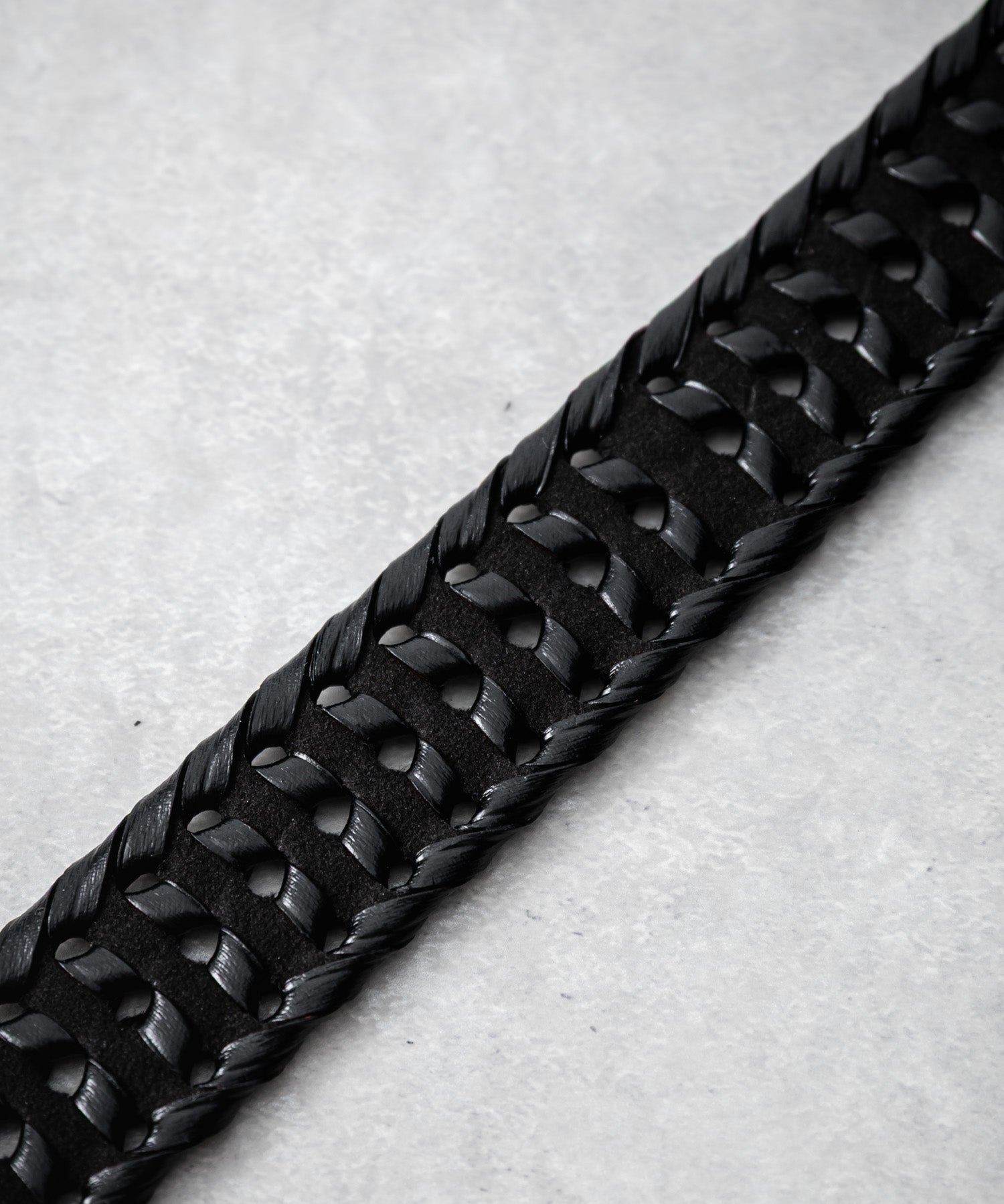 リアルレザー 本革 ラウンドスクエアバックルメッシュベルト 15729