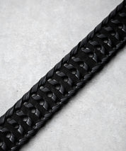 リアルレザー 本革 ラウンドスクエアバックルメッシュベルト 15729