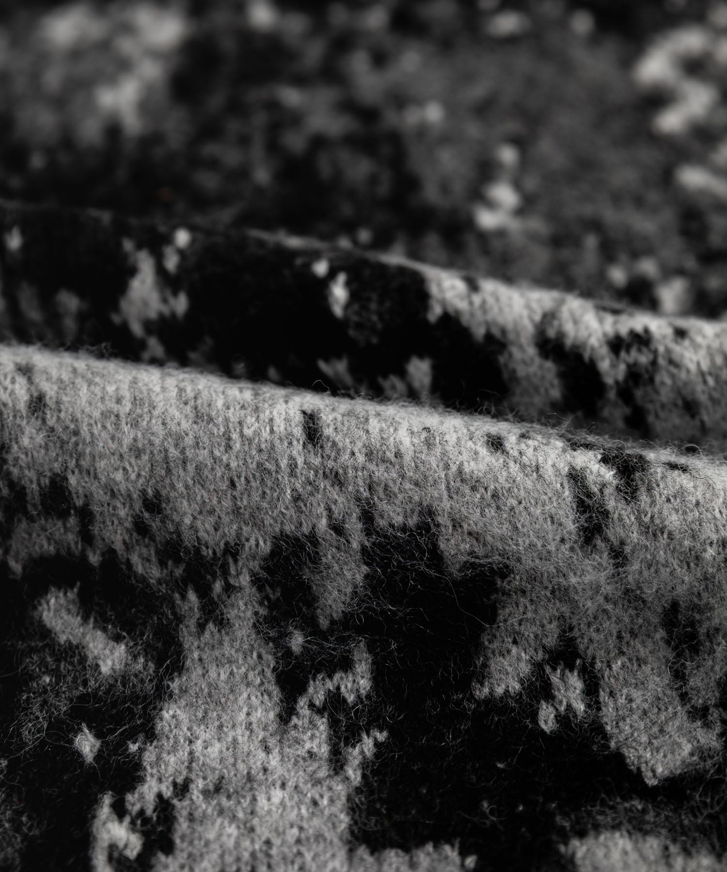 オーバーサイズ5Gジャガード編みアブストラクト柄クルーネックニットセーター 15193