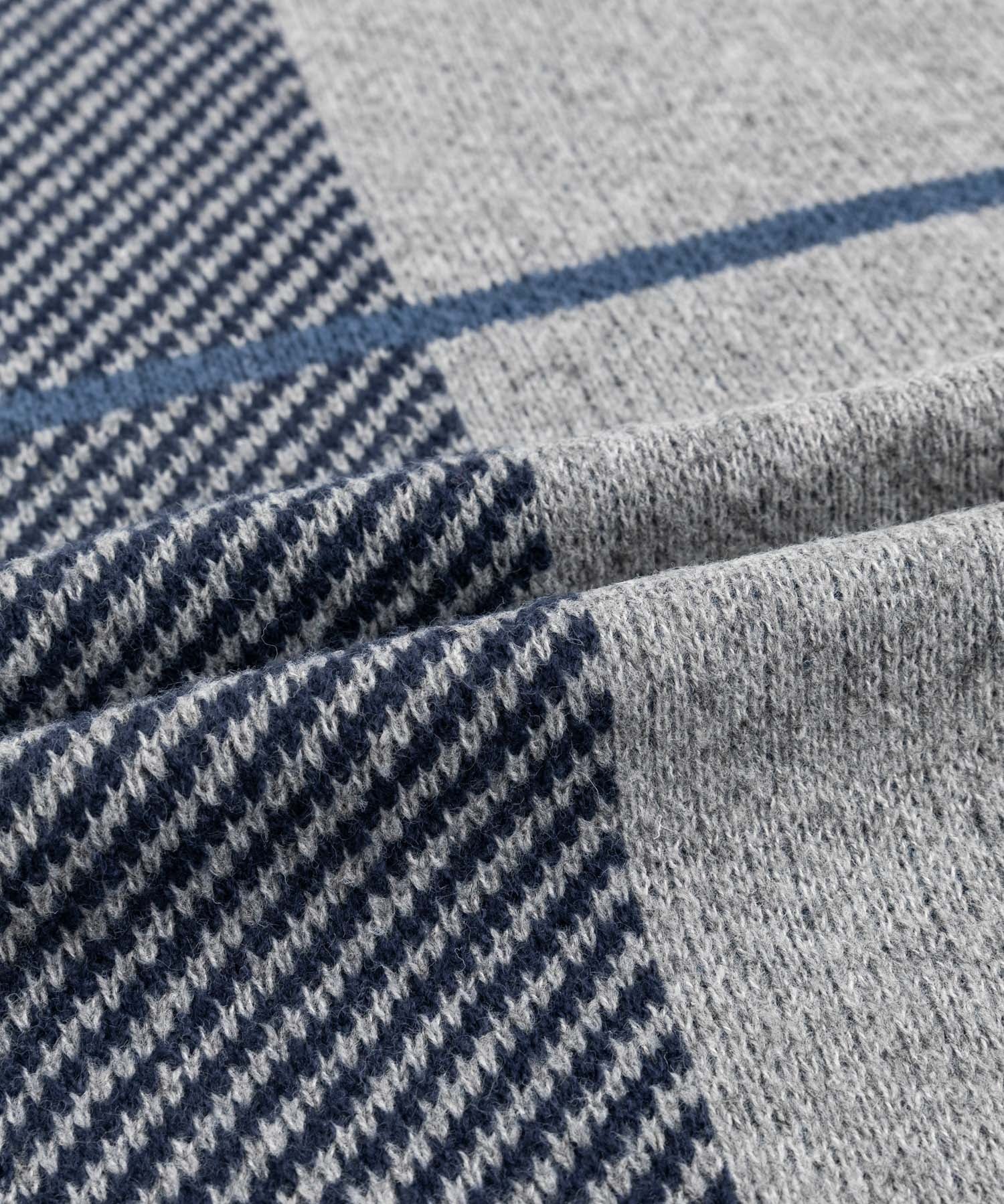 新色追加 オーバーサイズ クロスチェック柄クルーニット　14052