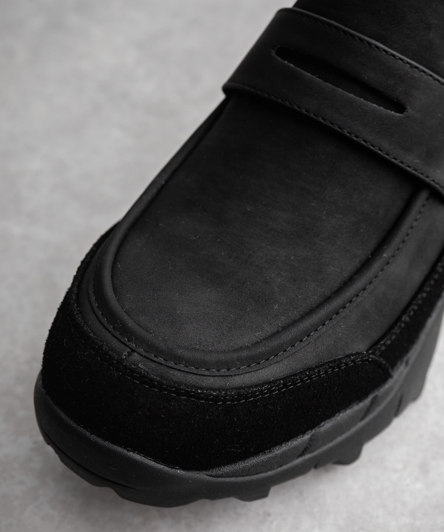 フェイクレザー/スエード厚底スニーカーローファー 15290