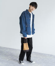 Butler Verner Sails バトラーバーナーセイルズ 日本製/国産 モールドレザー巾着スエードレザーショルダーバッグ JA-2685 11940