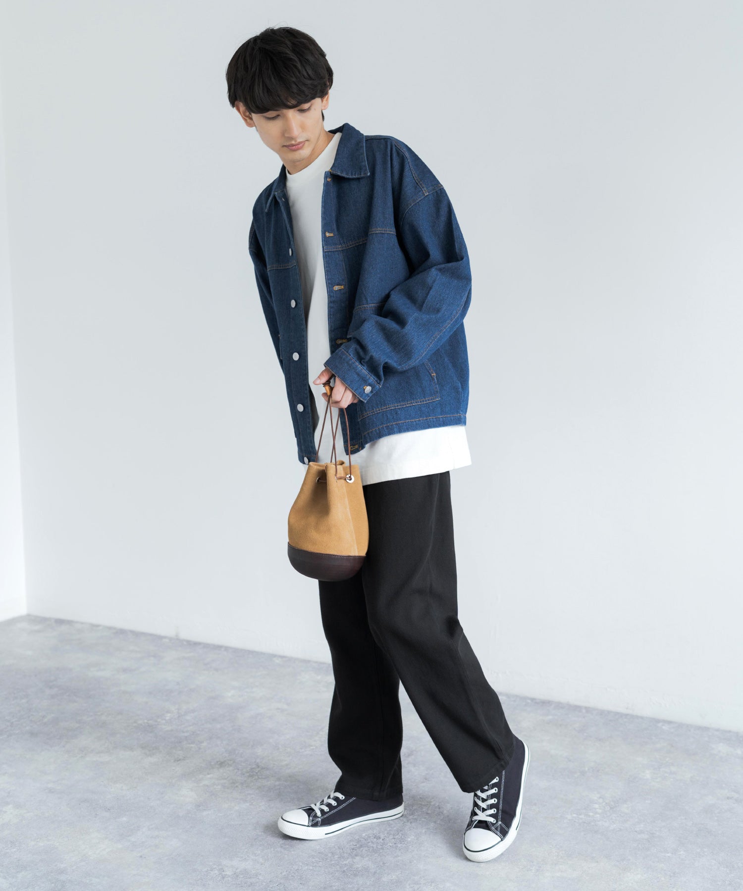 Butler Verner Sails バトラーバーナーセイルズ 日本製/国産 モールドレザー巾着スエードレザーショルダーバッグ JA-2685 11940