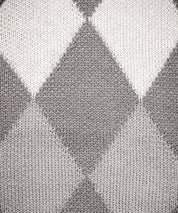 オーバーサイズ総柄Vネックボリュームニットカーディガン アーガイル柄 チェック柄 15484