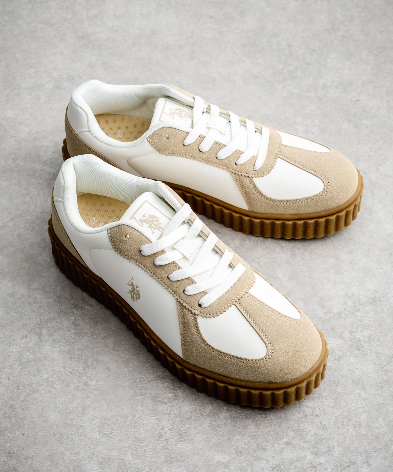 新色追加 U.S. POLO ASSN. ユーエスポロアッスン 厚底ボリュームソールコンビネーションレースアップスニーカー 14137