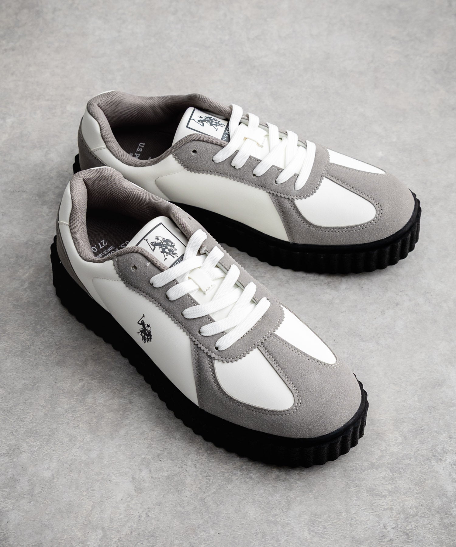 新色追加 U.S. POLO ASSN. ユーエスポロアッスン 厚底ボリュームソールコンビネーションレースアップスニーカー 14137