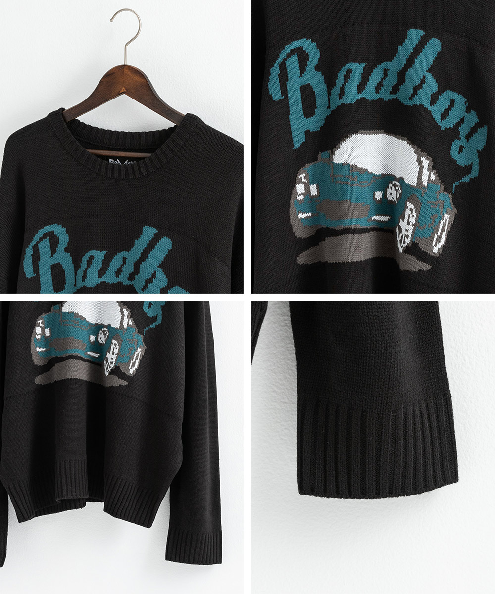 BAD BOY/バッドボーイ】BAD BOY AMECOMI LOGO JQD P/O KNIT/セーター 