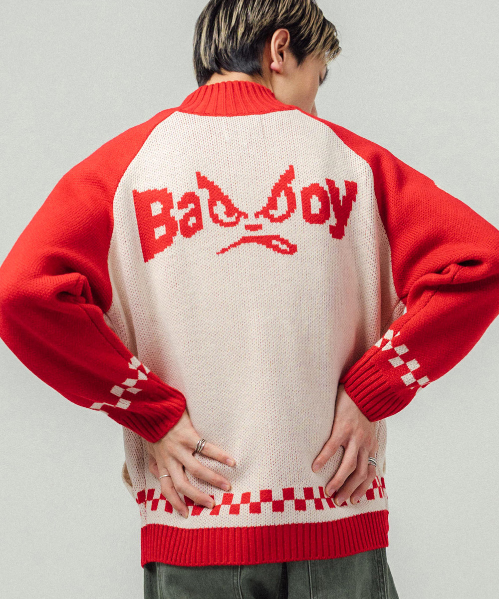 【BAD BOY/バッドボーイ】BAD BOY LOGO JQD HI-NECK KNIT 